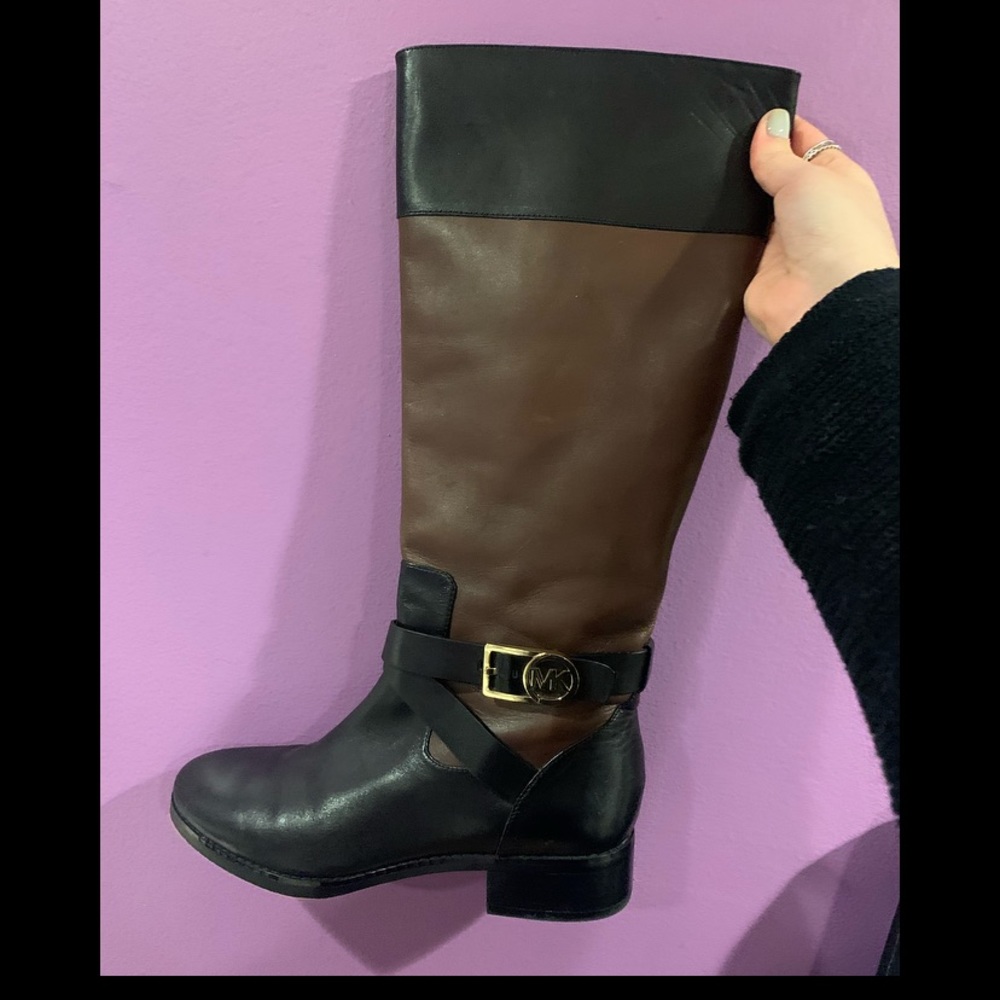 MK black and brown riding boots size 8